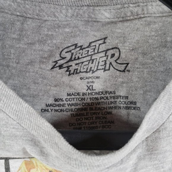 Street Fighter Men's T-Shirt Character Select Short Sleeve Gray Size XL - Picture 4 of 4
